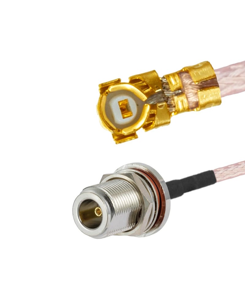POBADY 2PCS U.F.L1 to N Type Female Low Loss Coaxial Cable 4" /10CM U.F.L1 RG178 Coaxial Pigtail Cable for Wireless Routers Mini PCIE Network Cards PCI Wi-Fi WAN Repeater - Image 4